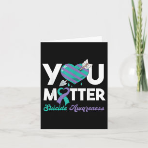 Stay You Purple Teal Heart Suicide Awareness Card