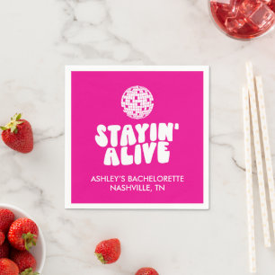 Staying Alive Bachelorette Disco Napkin