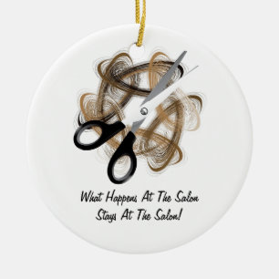 Stays At Salon Ceramic Ornament