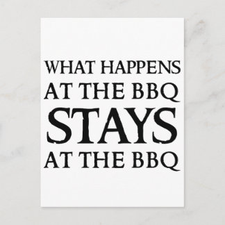 STAYS AT THE BBQ POSTCARD