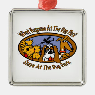 Stays @ The Dog Park Metal Ornament