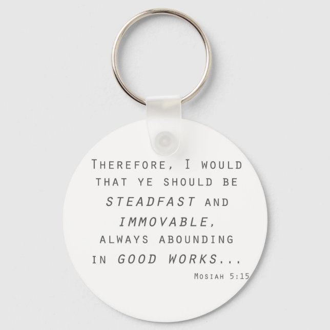 steadfast immovable mosiah lds scripture keychain (Front)