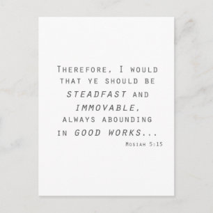 steadfast immovable mosiah lds scripture postcard
