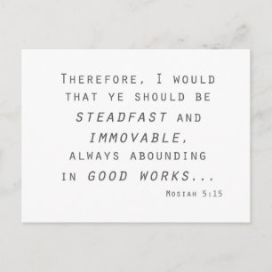 steadfast immovable mosiah lds scripture postcard