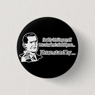 Steadily Drinking Retro Party Guy 1 Inch Round Button