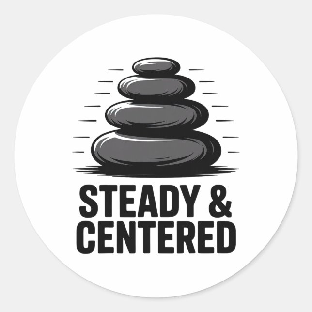 Steady And Centered Lance Yoga Enthusiast Apparel  Classic Round Sticker (Front)