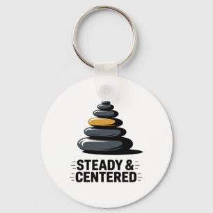 Steady And Centered Lance Yoga Enthusiast Apparel Keychain