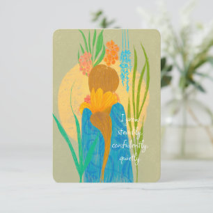Steady Bloom – Calm Growth Affirmation personaliz Card