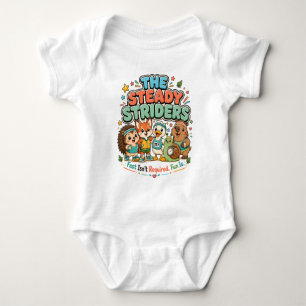 Steady Striders Cute Running Club Animal Friends Baby Bodysuit