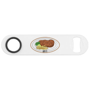 Steak cartoon illustration bar key