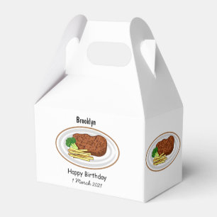 Steak cartoon illustration favor box