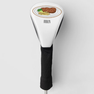 Steak cartoon illustration golf head cover