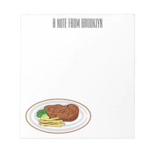 Steak cartoon illustration notepad