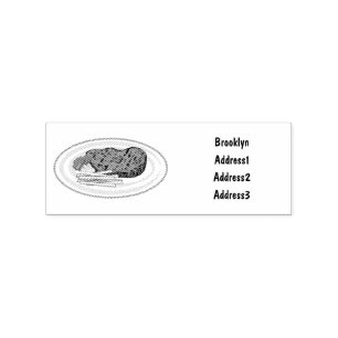 Steak cartoon illustration rubber stamp