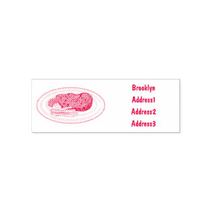 Steak cartoon illustration self-inking stamp