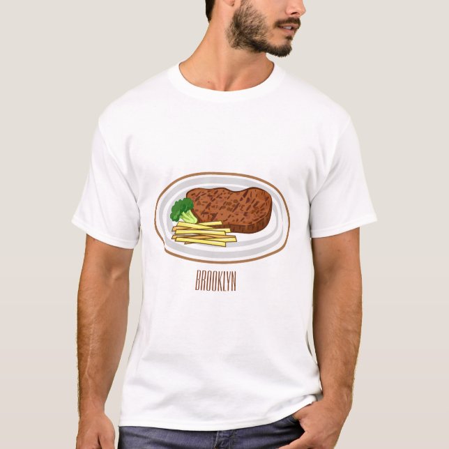 Steak cartoon illustration T-Shirt (Front)