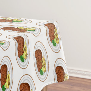 Steak cartoon illustration tablecloth