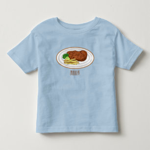 Steak cartoon illustration toddler t-shirt