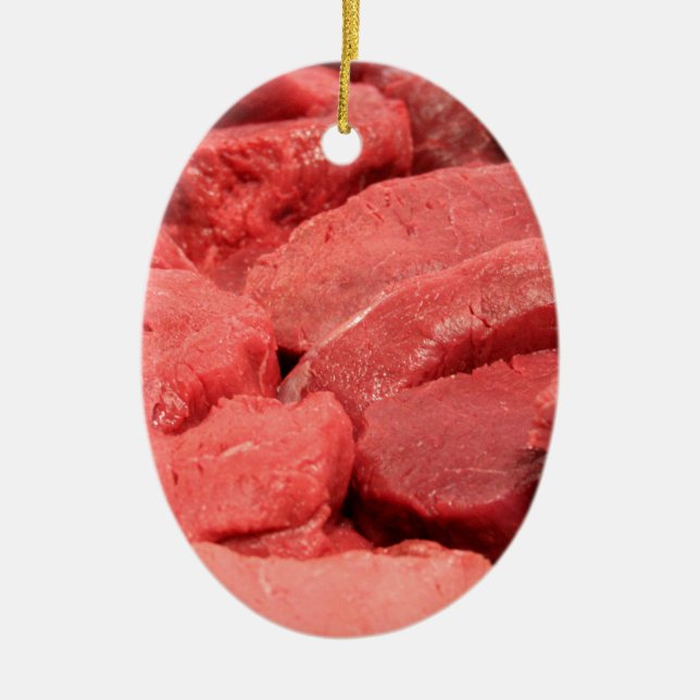 Steak Ceramic Ornament (Front)