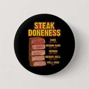 Steak Doneness Chart Table Guide Bbq Meat Chef Pit 2 Inch Round Button