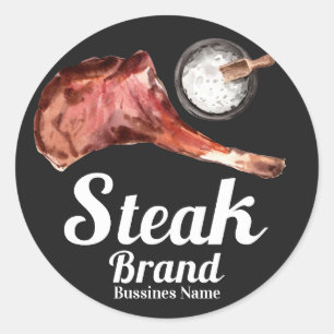 Steak Food Watercolor Classic Round Sticker