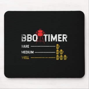 Steak Grilling Funny Bbq Chef Beer Alcohol Smoked Mouse Pad
