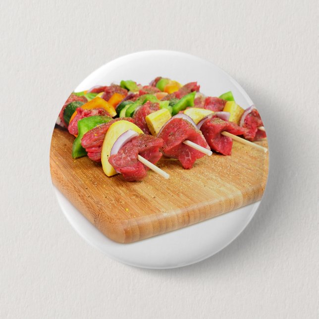 Steak Kabob 2 Inch Round Button (Front)