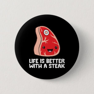 Steak Lover Bbq Grilling Meat Life Is Better With 2 Inch Round Button