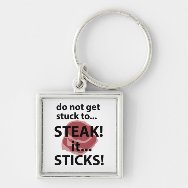 Steak Sticks Funny Steak  Keychain (Front)