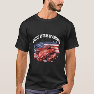 Steak United Steaks Of America Funny Patriot Bbq U T-Shirt
