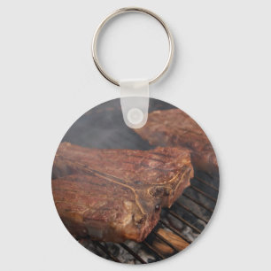 Steaks Grilling Barbecue Grills Meat Keychain