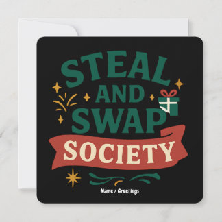 Steal And Swap Society — Funny Gift Exchange Party Invitation