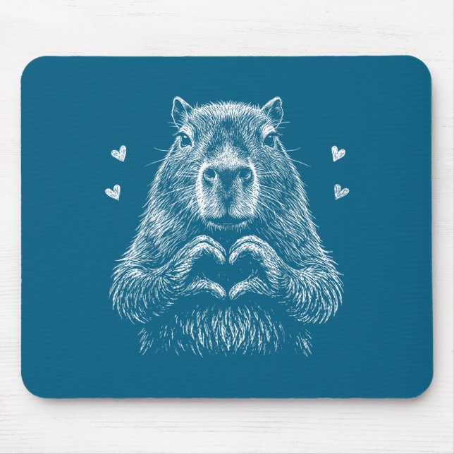 Steal hearts capybara valentines capybara meme mouse pad (Front)