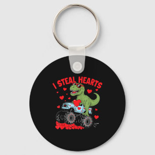 Steal hearts trex dino baby boy valentines toddler keychain