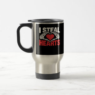 Steal Hearts Valentines Day Funny Skeleton Hand Cl Travel Mug