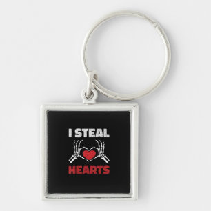 Steal Hearts Valentines Day Funny Skeleton Hand Keychain