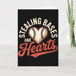 Stealing Bases And Hearts Baseball Puns Sports - _ Card