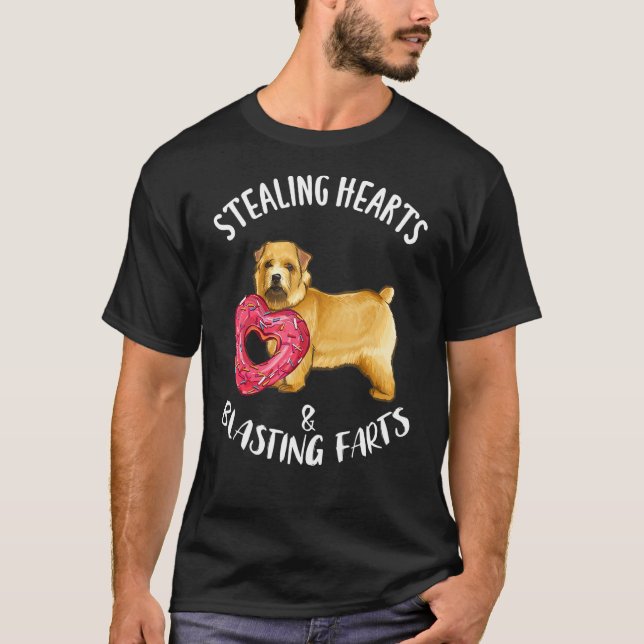 Stealing Heart Blasting Farts Norwich Terrier Vale T-Shirt (Front)