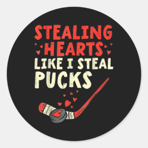 Stealing Heart Like I Steal Pucks  Classic Round Sticker