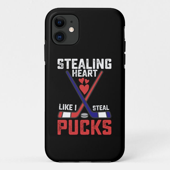 Stealing Heart Like I Steal Pucks Hockey Valentine Case-Mate iPhone Case (Back)