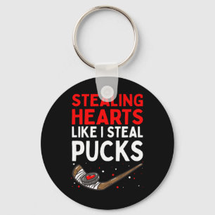 Stealing Heart Like I Steal Pucks Valentines Day H Keychain