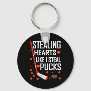 Stealing Heart Like I Steal Pucks Valentines Day H Keychain