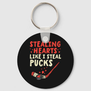 Stealing Heart Like I Steal Pucks Valentines Day H Keychain