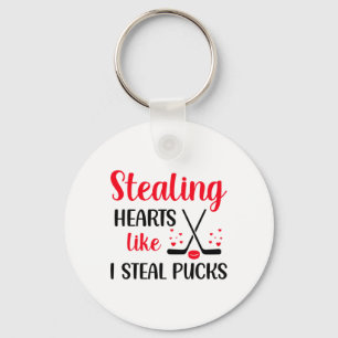 Stealing Heart Like I Steal Pucks Valentines Day H Keychain
