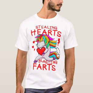 Stealing Hearts And Blasting Farts Funny Valentine T-Shirt