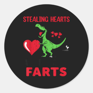 Stealing Hearts And Blasting Farts T Rex Cute Todd Classic Round Sticker