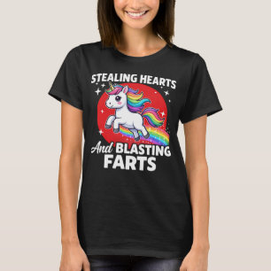 Stealing Hearts And Blasting Farts Unicorn T-Shirt