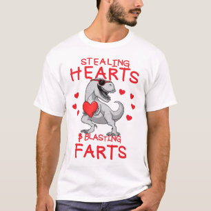 Stealing Hearts And Blasting Farts Valentine TRex T-Shirt