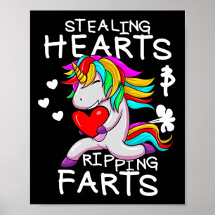 Stealing Hearts And Ripping Farts Funny Valentine Poster