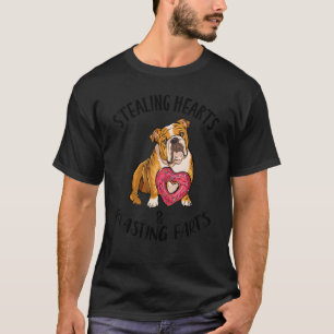 Stealing Hearts Blasting Farts Bulldog Valentines  T-Shirt